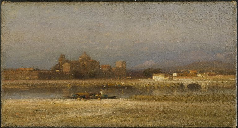 Samuel Colman On the Viga Outskirts of the City of Mexico